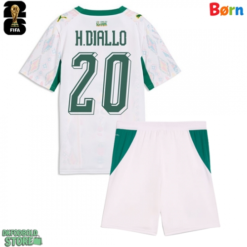 Senegal Habib Diallo #20 Replika Babytøj Hjemmebanesæt Børn VM 2026 Kortærmet (+ Korte bukser)